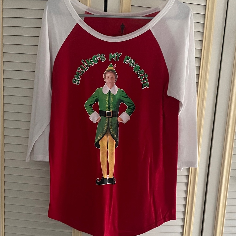 Ripple Junction Red and White Smiling Elf Shirt